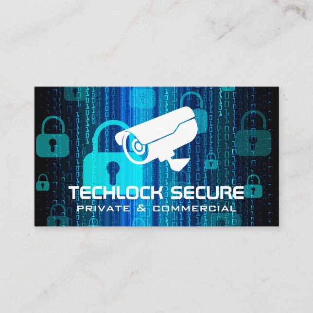 Security Camera | Padlocks Coding Business Card (Front)