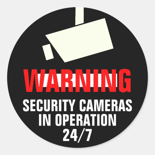 Security Camera Round Warning Sticker (Front)