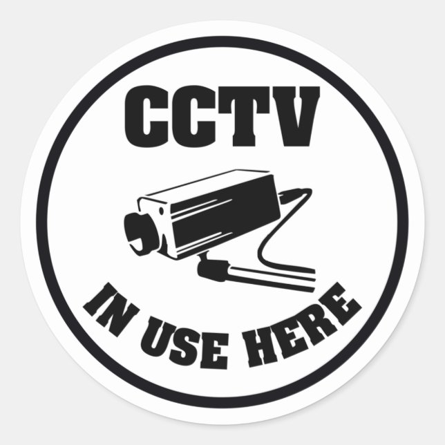Security Camera Round Warning Sticker (Front)