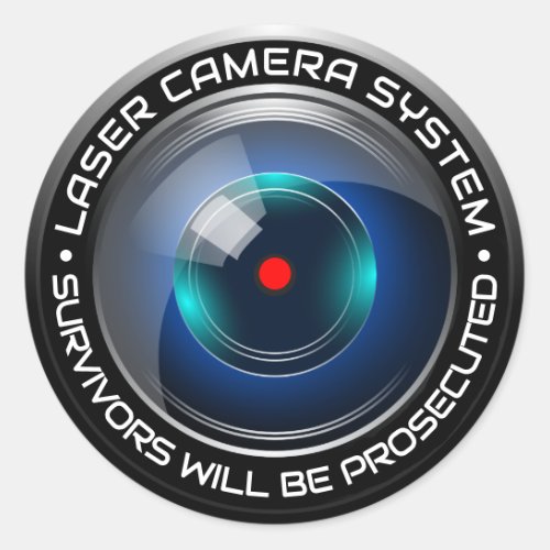 Security Camera Surveillance Laser System Home Car Classic Round Sticker