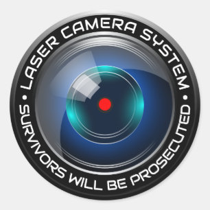 Security Camera Surveillance Laser System Home Car Classic Round Sticker