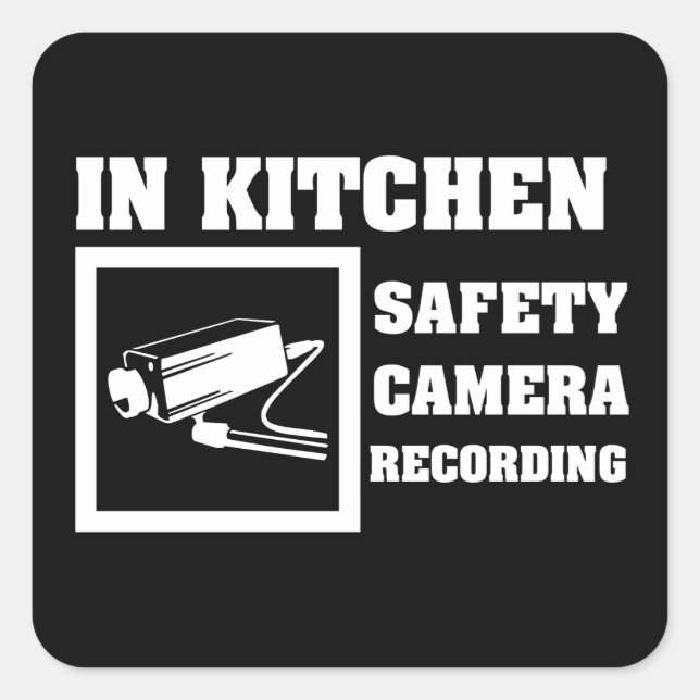 Security Camera Warning Square Sticker (Front)