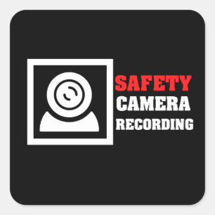Security Camera Warning Square Sticker