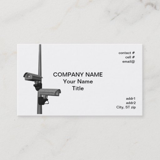 Customizable security cameras on pole business cards
