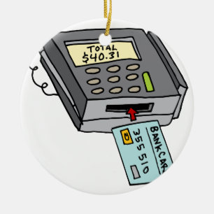 Security Chip Credit Card Machine Ceramic Ornament