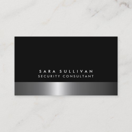 Security Consultant Bold DarkChrome SilverServices Business Card