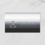 Security Consultant Chrome Monogram Business Card at Zazzle