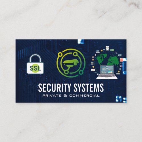 Security Cyber Tech Background Business Card
