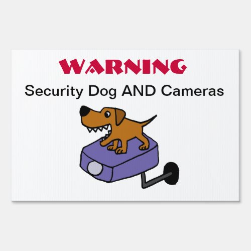 Security Dog and Cameras Sign