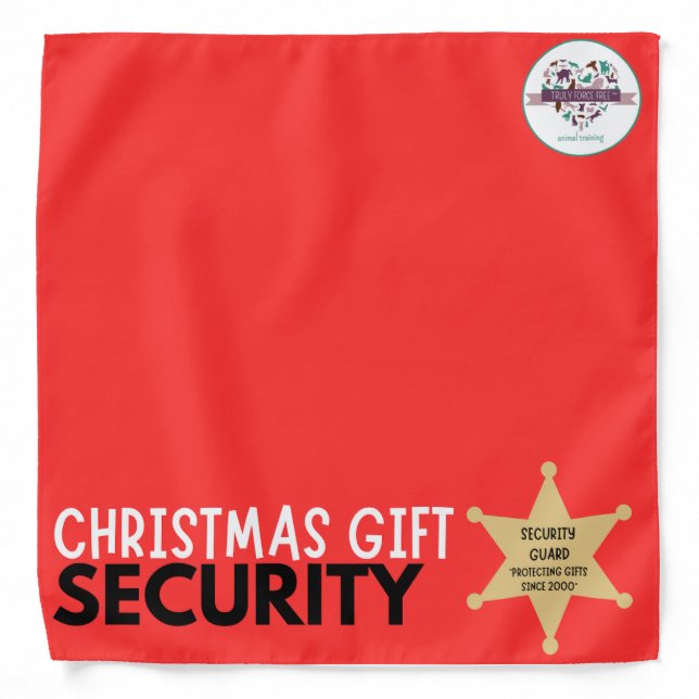 Security Dog Protecting Christmas Gifts Bandana (Front)