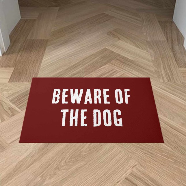 Security Dog Warning on a Doormat (Creator Uploaded)
