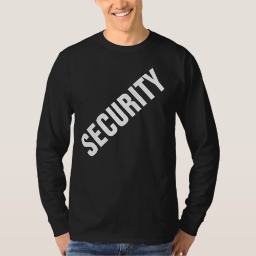 Security Double Sided Print Long Sleeve Mens T_Shirt