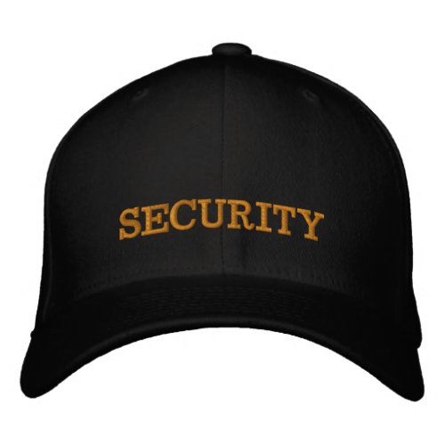 SECURITY embroidered baseball cap gold  black