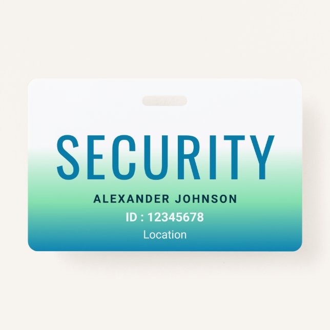 Security Employee Identification Simple Modern ID Badge (Front)