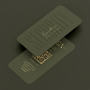 Security Engineer Cyber Army Green Modern Business Card