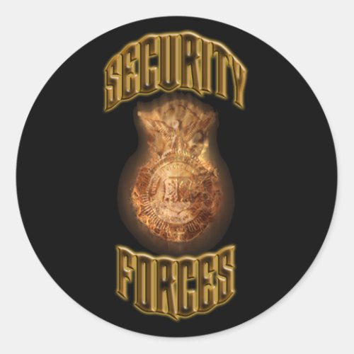 Security Forces Flame Shield Classic Round Sticker