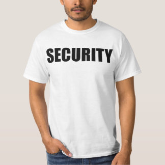 SECURITY Gaurd Bouncer Staff White 2-Sided T-Shirt