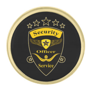 Security Gold Finish Lapel Pin