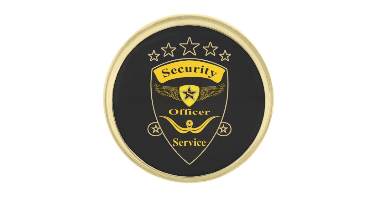 Security Gold Finish Lapel Pin | Zazzle