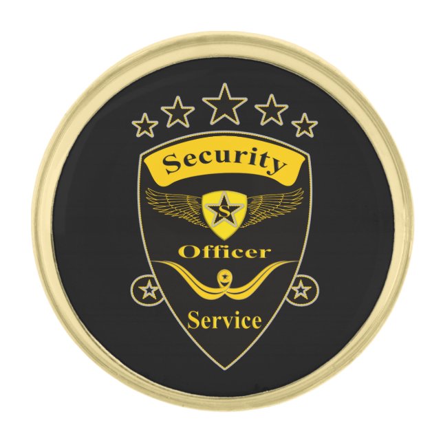 Security Gold Finish Lapel Pin (Front)