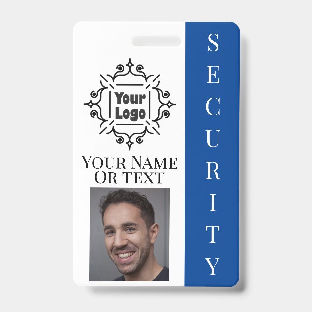 Security Guard Employee ID with Logo and Photo Badge (Front)