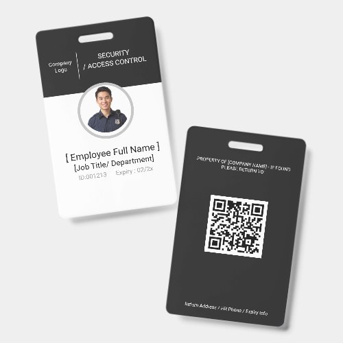 Security Guard Employee Photo ID Access Control Badge