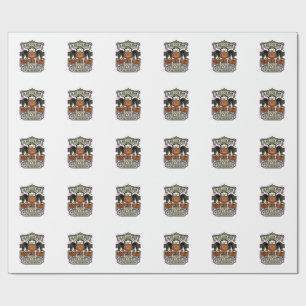 Security Guard Halloween Shirt with Black Cats & P Wrapping Paper