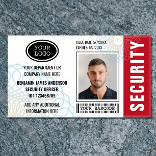 Security Guard ID Photo Name Logo Red Tag Badge