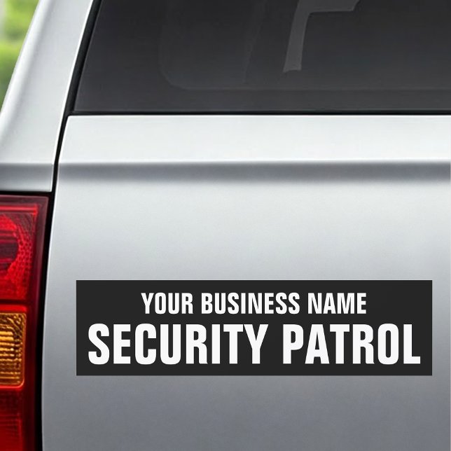 Security Guard Patrol Business Black Custom Car Magnet (Creator Uploaded)