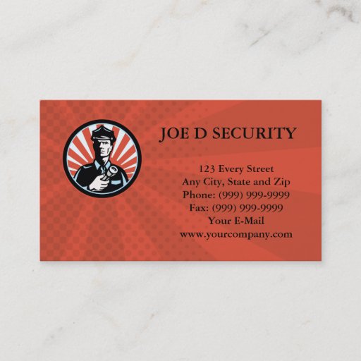 Customizable Security Guard Policeman Officer BUSINESS CARD