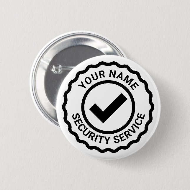 Security guard sign buttons with business name (Front & Back)