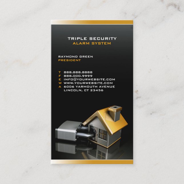 Security Insurance Business Card Template (Front)