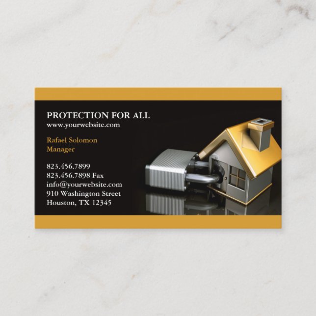 Security Insurance Business Card Template (Front)