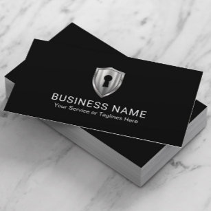 Security Keyhole Logo Professional Storage Service Business Card