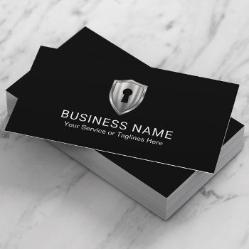 Security Keyhole Logo Professional Storage Service Business Card by cardfactory at Zazzle