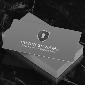 Security Keyhole Logo Warehouse Storage Service Business Card by cardfactory at Zazzle