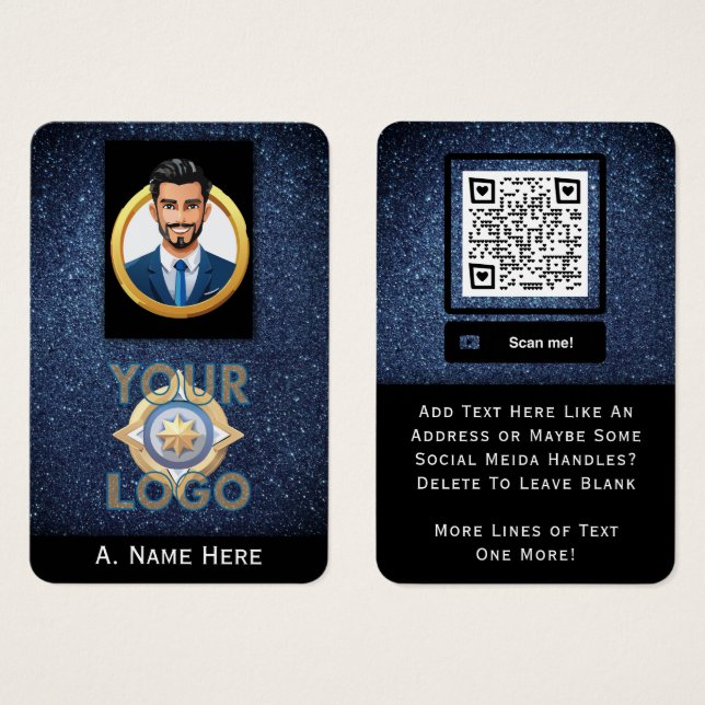 Security Law Enforcement Tech Pros Blue Glitter  (Front & Back)