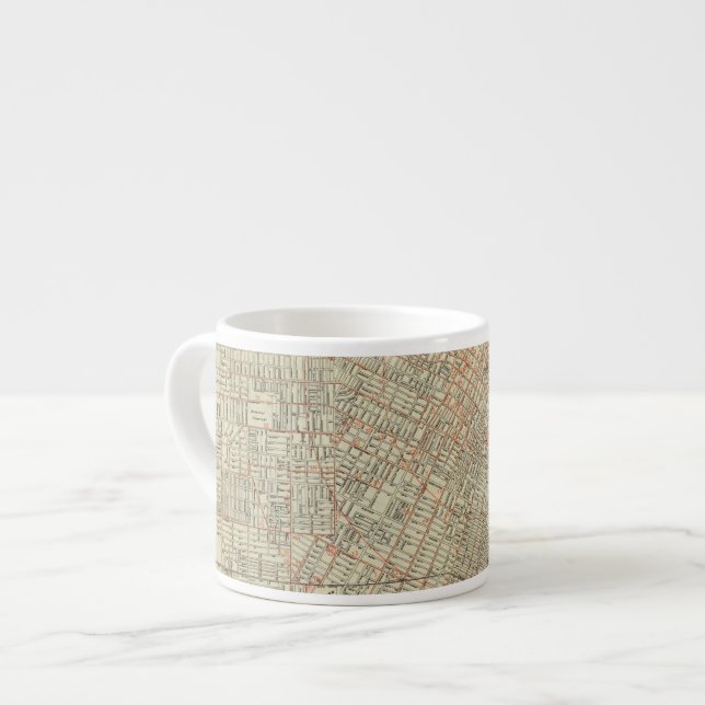 Security map and Street Railways in Los Angeles Espresso Cup (Front Left)
