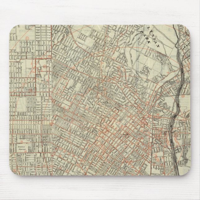 Security map and Street Railways in Los Angeles Mouse Pad (Front)