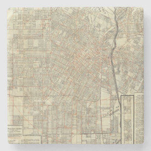 Security map and Street Railways in Los Angeles Stone Coaster