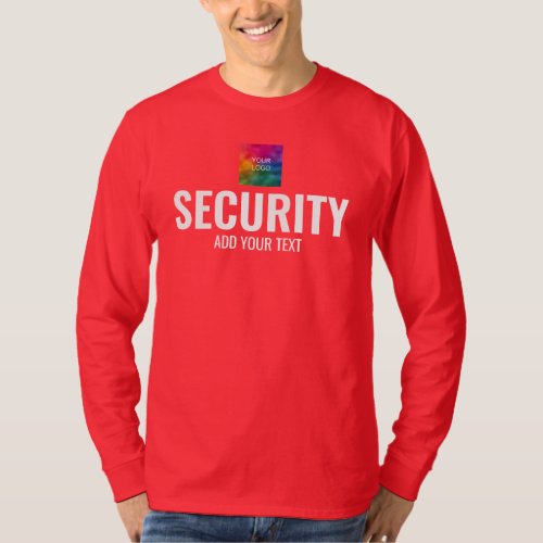 Security Member Staff Mens Red Template Modern T_Shirt