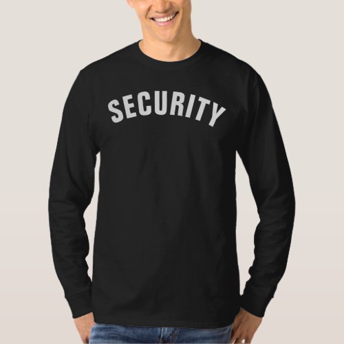 Security Mens Long Sleeve Double Sided Print T_Shirt
