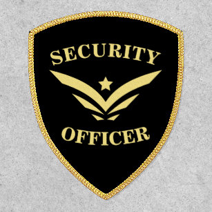 Security Officer Black And Gold Badge Patch