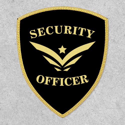 Security Officer Black And Gold Badge Patch