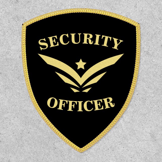 Security Officer Black And Gold Badge Patch (Front)