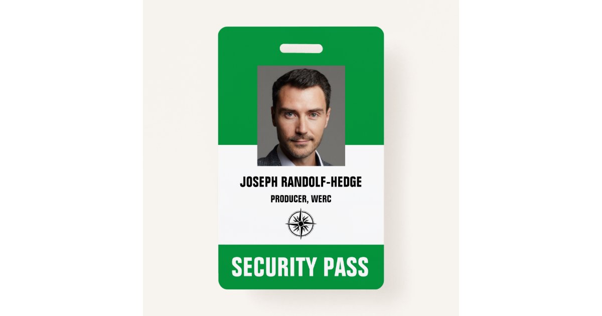 SECURITY PASS - Photo I.D. Badge | Zazzle