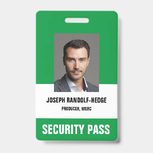 SECURITY PASS - Vertical Photo I.D. Badge