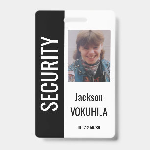Security Photo Logo Code Template Black and White Badge
