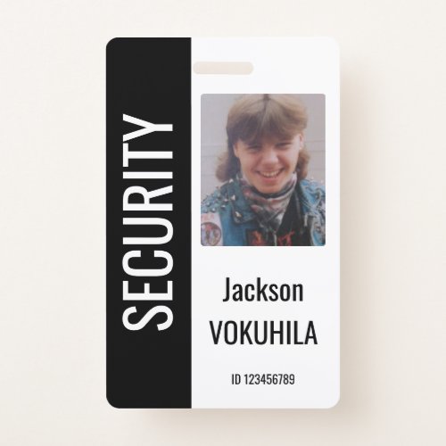 Security Photo Logo Code Template Black and White Badge