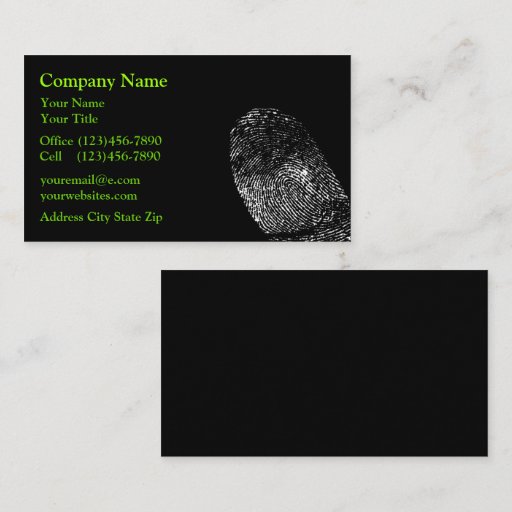 Customizable Security Protection Business Cards